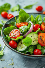 Organic Light Salad Featuring Fresh Ingredients