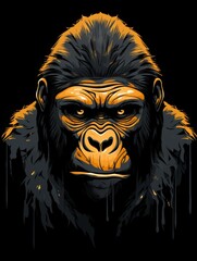 simple and clean gorilla animal graphic design for t-shirt