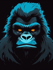 Fototapeta premium simple and clean gorilla animal graphic design for t-shirt