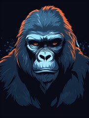 simple and clean gorilla animal graphic design for t-shirt