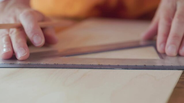 At work with ruler and pencil