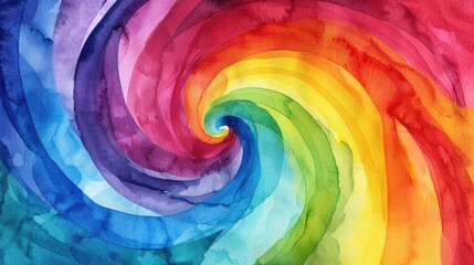 Colorful Spiral Watercolor Abstract Art