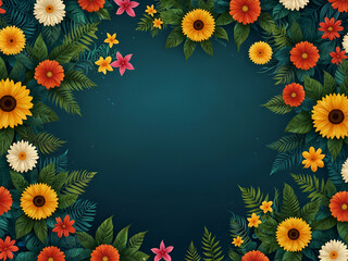 Obraz premium frame of flowers