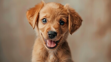 A heartwarming photo of a friendly puppy with big, soulful eyes and a playful grin, melting hearts with its adorable charm.