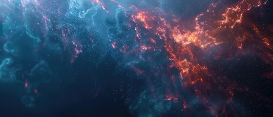 Stunning abstract cosmic nebula with vibrant red and blue colors, perfect for backgrounds, digital art, and design projects.