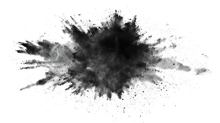 black paint color powder festival explosion burst isolated white background.