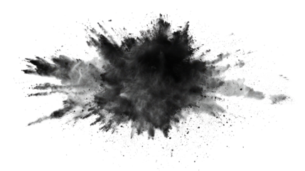 black paint color powder festival explosion burst isolated white background.
