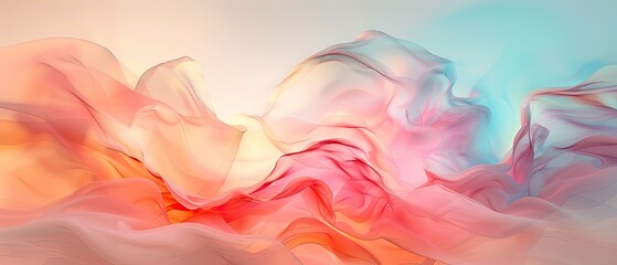 Obraz premium Abstract colorful background with flowing gradients of pink, orange, and blue, creating a smooth and vibrant artistic texture.