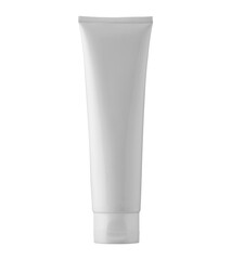tube of cream isolated white backgraund, blank packaging cosmetic plastic tube on white background, Mockup plastic tube for cosmetics