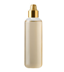 perfume ,Foundation cosmetic container, moisturizer bottle on white background golden cap