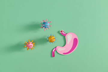 Concept of health care, stomach and intestinal problems