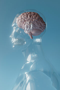 Transparent Mannequin with Visible Brain