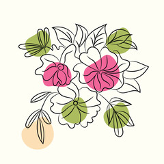 Hand drawn flat design simple flower outline
