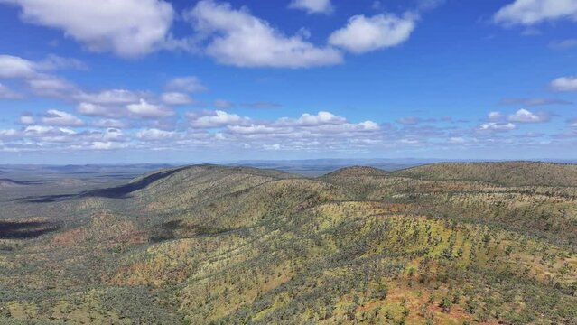 Aerial footage of Desailly Range Near Mt Carbine Queensland Australia