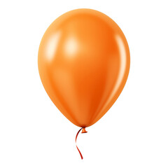 orange balloon isolated on transparent background cutout