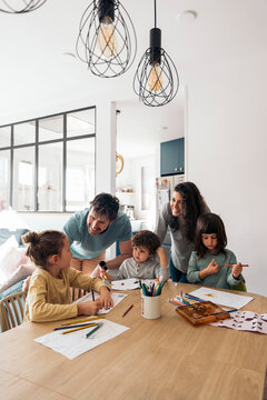 Happy family at home