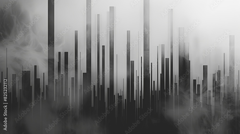 Poster a minimalist music equalizer seamless loop background with sleek, monochromatic bars rising and fall
