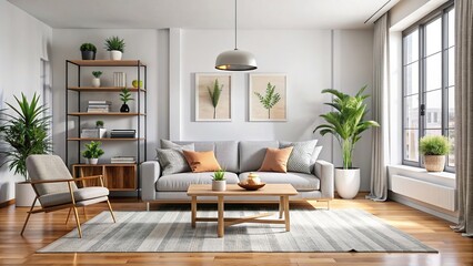 Simple and stylish living room interior with minimal decor