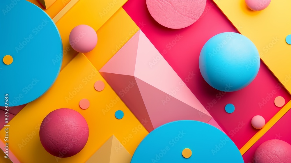Poster a modern abstract background with geometric shapes, vibrant colors, and a dynamic composition.