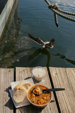 Food: Seafood Gumbo Take Out on Fishing dock