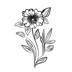Hand drawn flat design simple flower outline
