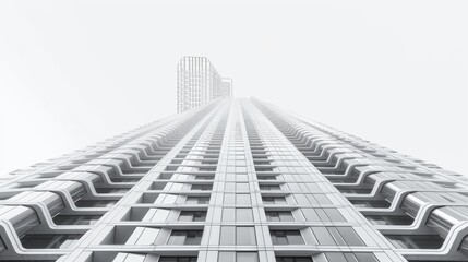 Fototapeta premium showcasing iconic buildings, intricate structures, and modern designs against a clean white background, emphasizing the architectural details and grandeur.