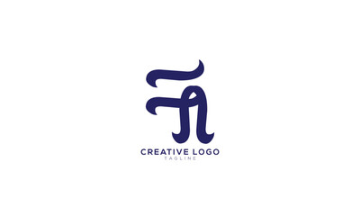FA AF Abstract initial monogram letter alphabet logo design