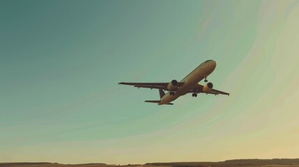 Naklejka premium take off plane, with copy space