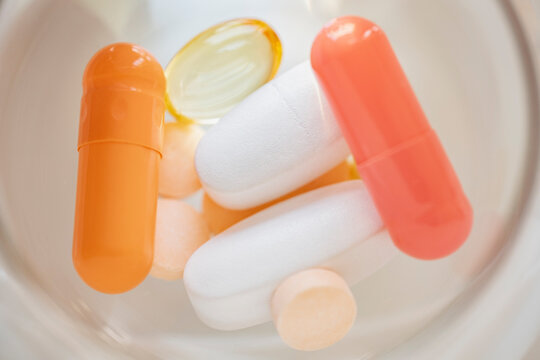 Assorted pills macro