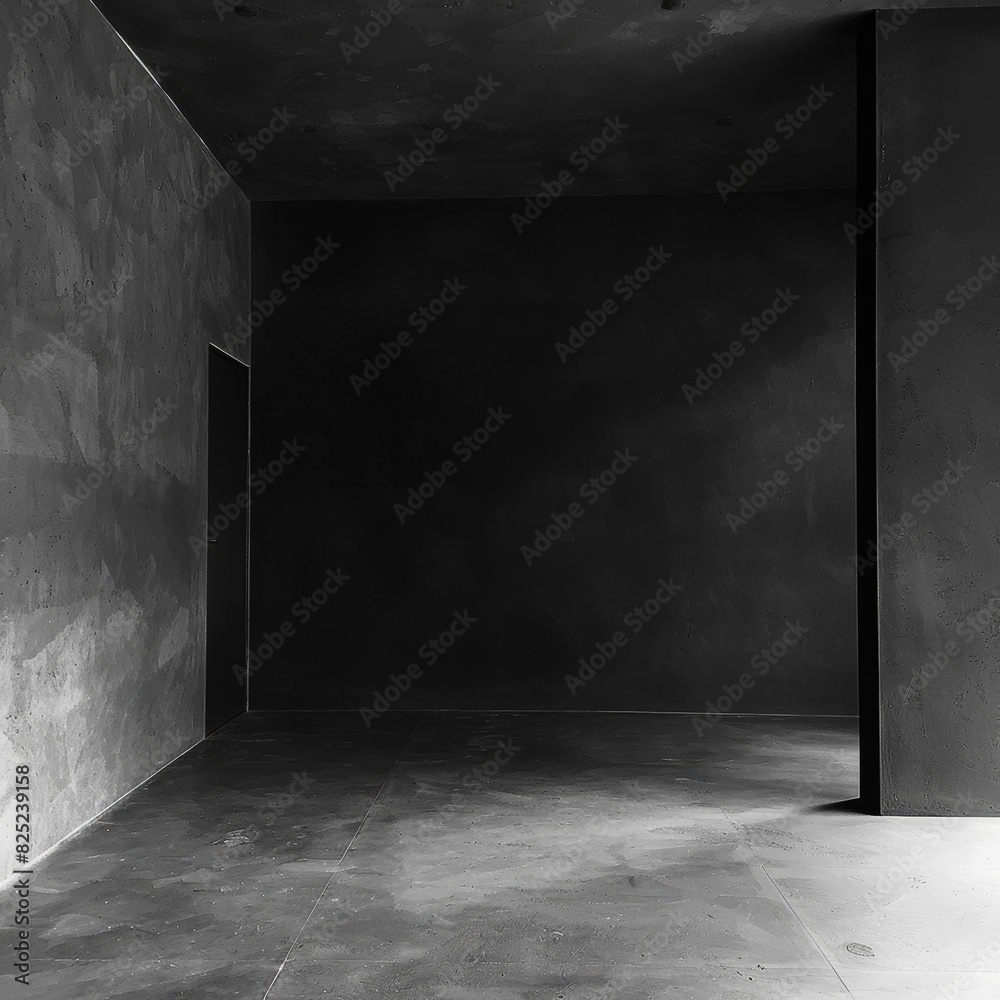 Canvas Prints a corner walls, flat black walls, closed, no windows, clean empty room, dark mood