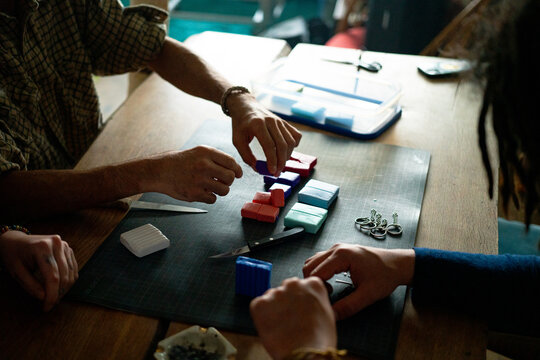 Three friends crafting