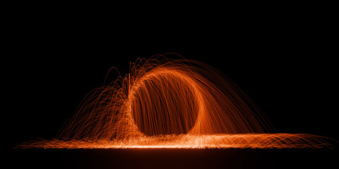 Light trails spinning simulation