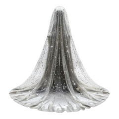 Bridle wedding veil isolated on transparent background.