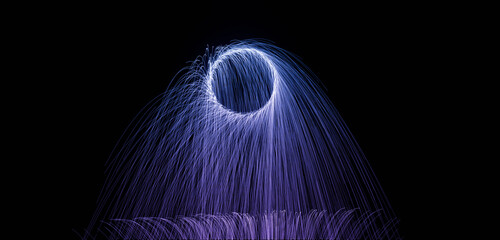 Light trails spinning simulation