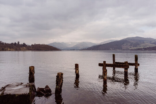 Broken jetty on Lake Windermere