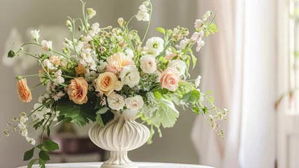 Stickers Bloemenwinkel Spring flowers in vintage vase, beautiful floral arrangement, home decor, wedding and florist design  © HomeDecorImages