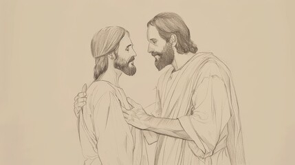 Obraz premium Jesus' Teaching on the Importance of Faith Like a Mustard Seed, Biblical Illustration of Trust and Miracles, Ideal for Inspirational and Devotional Use