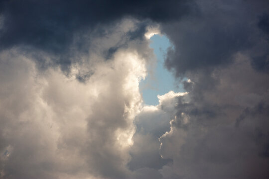Storm clouds brew in the sky.