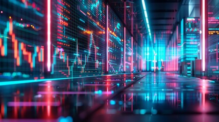 Obraz premium Futuristic stock market chart visualization