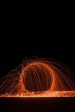 Light trails spinning simulation