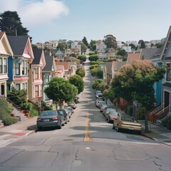 A real estate photograph of an American neighborhood