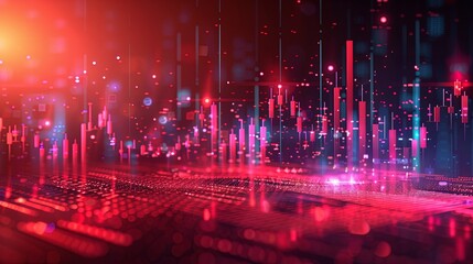Bullish Trends in Vector Stock Market Chart with Economic Indicators