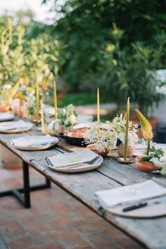 Chic outdoor table setting for a festive event