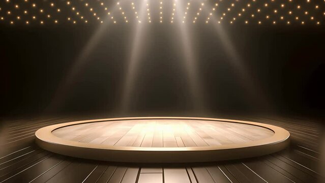 podium Futuristic showcase with platform for product displaying. Empty modern stage display.  Seamless looping motion design. Video animation Ultra HD 4K 3840x2160
