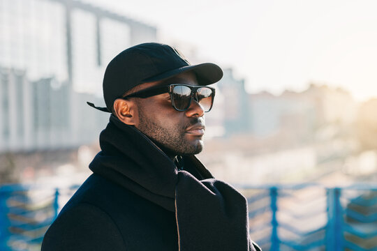 Stylish African American man in urban setting