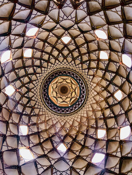 Geometric Dome Ceiling in Kashan, Iran
