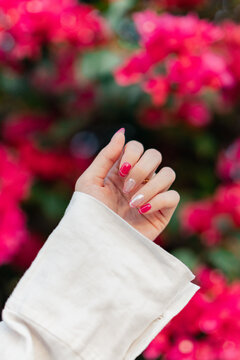 Pink Chrome Manicure