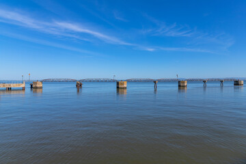 Naklejka premium Pier by the Tagus river