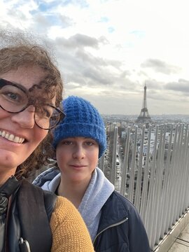 UGC of selfie of mother and son  in Paris France