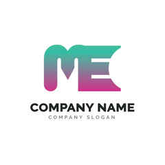 Letter ME logo design, vector logo design 